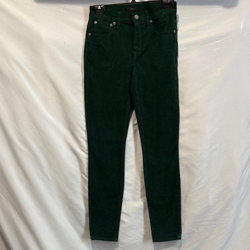J. Crew Dark Green Skinny  Corduroy Jeans